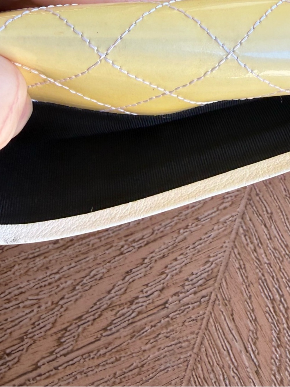 Burberry Yellow and White Quilted Leather Continental Wallet Passport Clutch - Picture 14 of 15